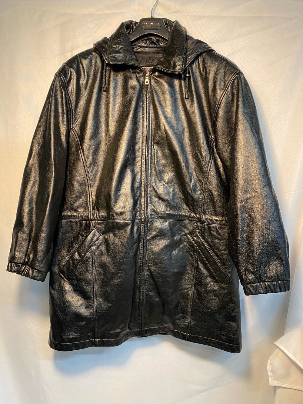Wilsons Leather Black Quilted Lined Leather Jacket with Removable Liner